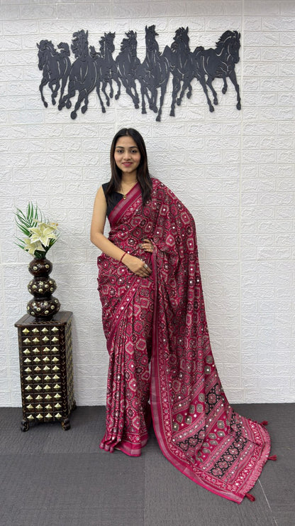 Designer Mirror Work Mall Cotton Saree for Women – Soft & Comfortable Traditional Saree