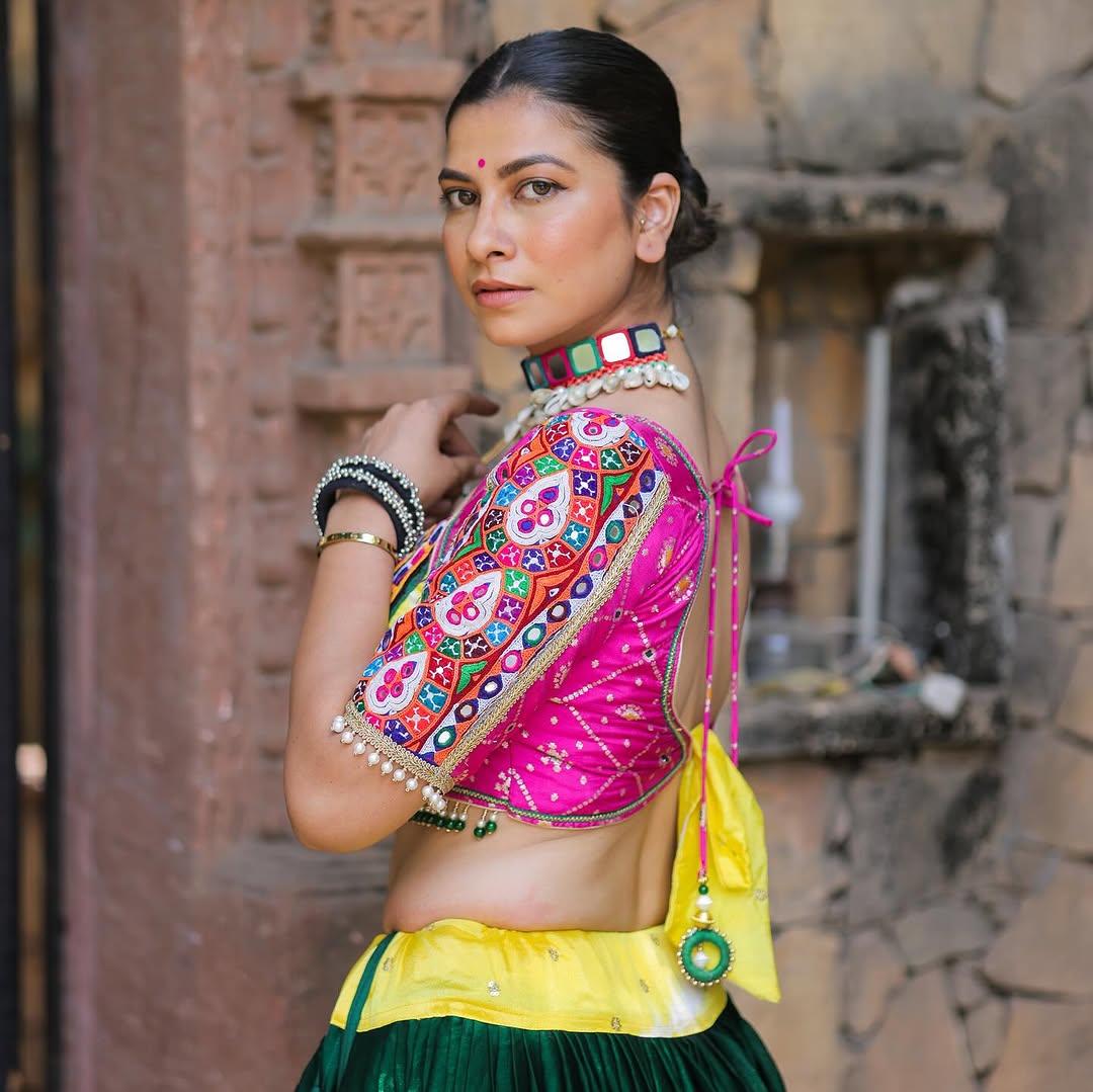 Premium Heavy Muslin Cotton Lehenga Choli with Digital Print & Real Mirror Work