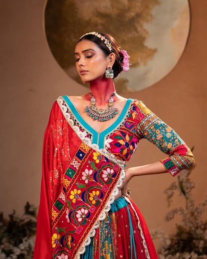 Trending Heavy Flair Muslin Cotton Lehenga Choli with Digital Print & Real Mirror Work