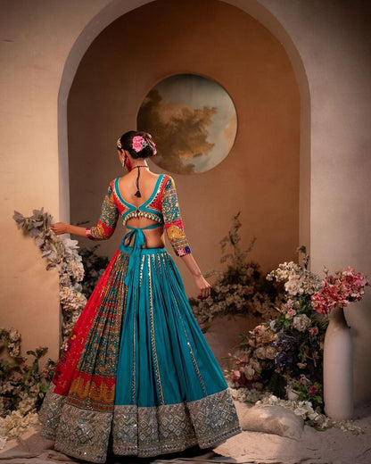 Trending Heavy Flair Muslin Cotton Lehenga Choli with Digital Print & Real Mirror Work