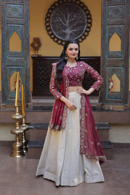 Premium Cosmos Lehenga Choli with Zari & Sequins Embroidery