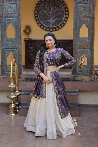 Premium Cosmos Lehenga Choli with Zari & Sequins Embroidery