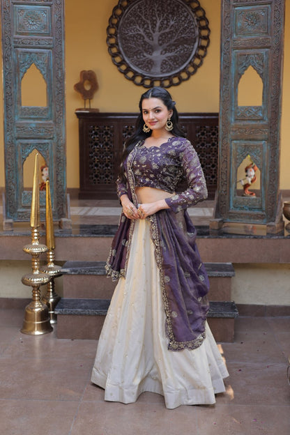 Premium Cosmos Lehenga Choli with Zari & Sequins Embroidery