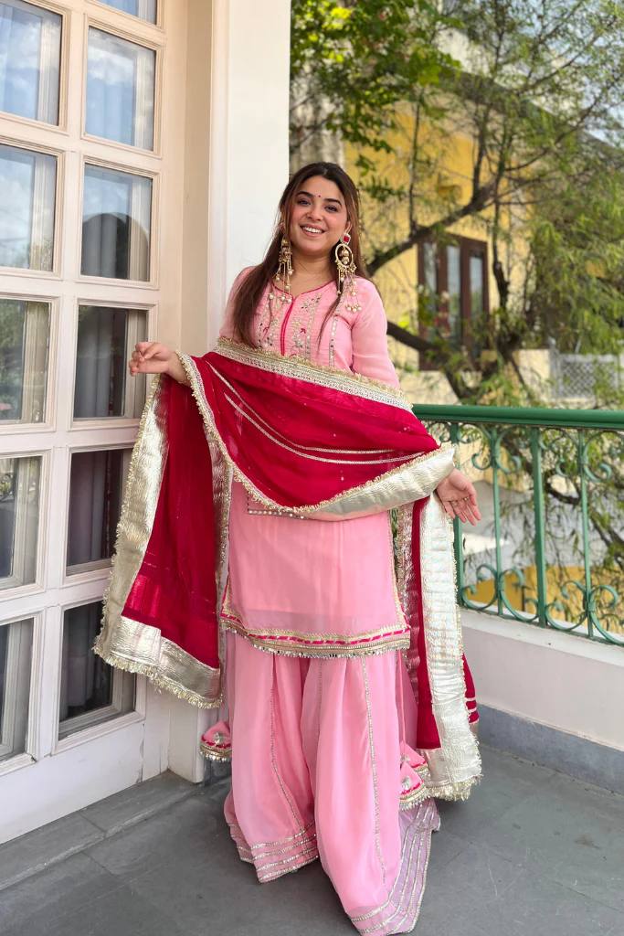 Premium Designer Sharara Suit Set with Heavy Sequins & Zari Embroidery