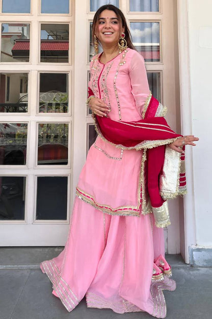Premium Designer Sharara Suit Set with Heavy Sequins & Zari Embroidery