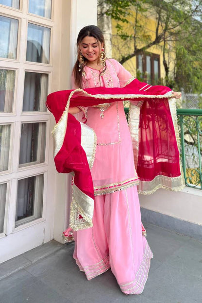Premium Designer Sharara Suit Set with Heavy Sequins & Zari Embroidery