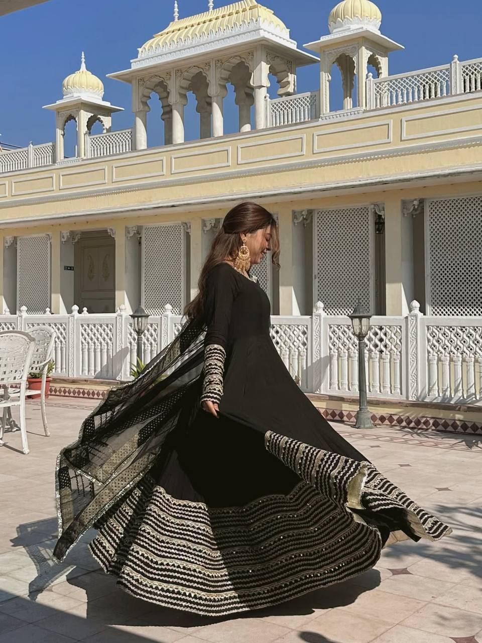 Premium  Designer Anarkali Suit Set with Heavy Coding Embroidery, Sequins & Thread Work