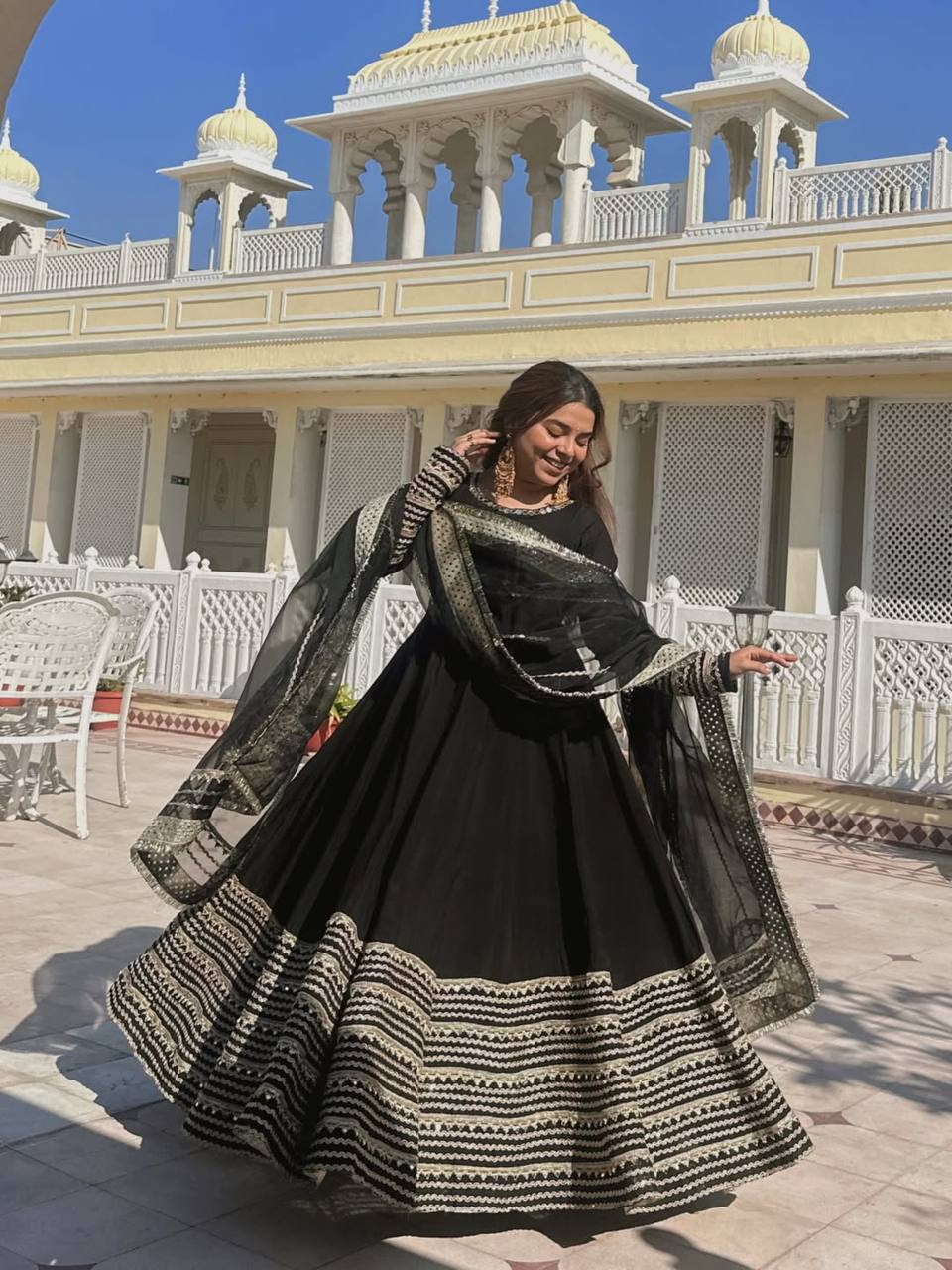 Premium  Designer Anarkali Suit Set with Heavy Coding Embroidery, Sequins & Thread Work