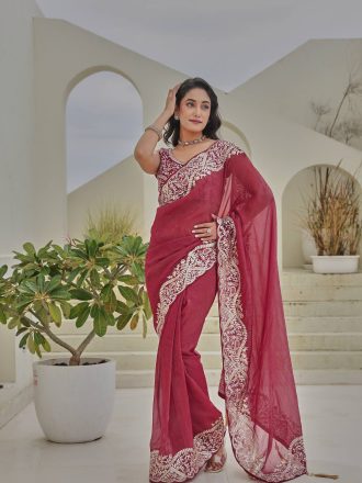 Explore the latest sarees online including silk, party wear and designer styles. Shop premium fabric sarees with fast delivery across India at Nrutya.