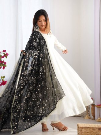 Explore the latest sarees online including silk, party wear and designer styles. Shop premium fabric sarees with fast delivery across India at Nrutya.