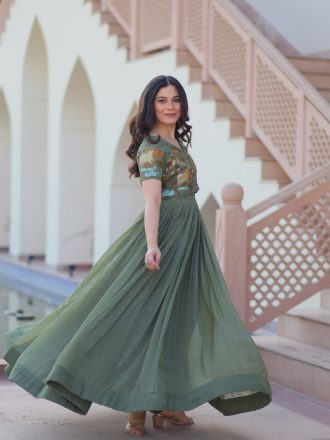 Explore the latest sarees online including silk, party wear and designer styles. Shop premium fabric sarees with fast delivery across India at Nrutya.